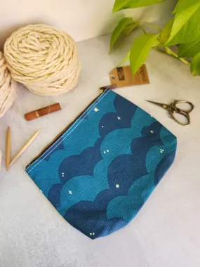 Knitting Project Bag, Large Zipper Pouch, Plaka
