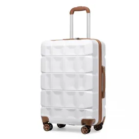 Kono 28 Inch Lightweight Hard Shell ABS Suitcase with TSA Lock - White | Durable & Stylish Luggage for Travel