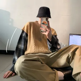 [Korean Style] Den Patchwork Pullover Sweaters