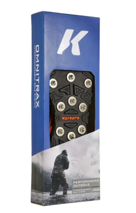 Korkers Black/Silver OmniTrax Triple Threat Carbide Spike Soles