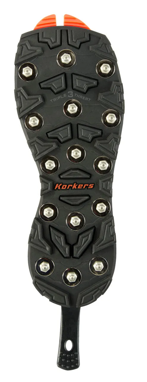 Korkers Black/Silver OmniTrax Triple Threat Carbide Spike Soles