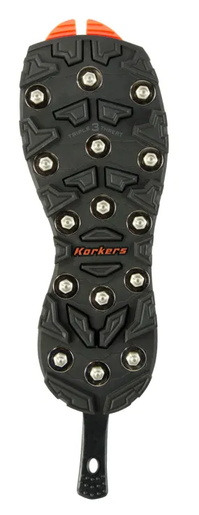 Korkers Black/Silver OmniTrax Triple Threat Carbide Spike Soles