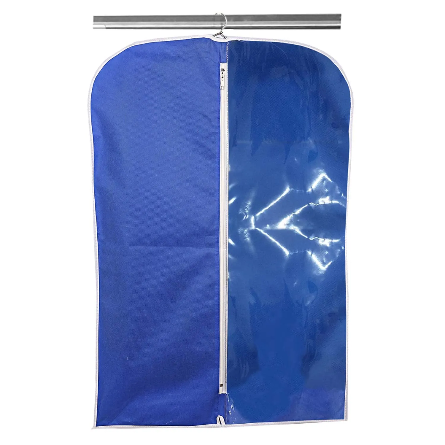 Kuber Industries 4 Pieces Half Transparent Non Woven Men's Coat Blazer Suit Cover (Royal Blue) -CTKTC41448
