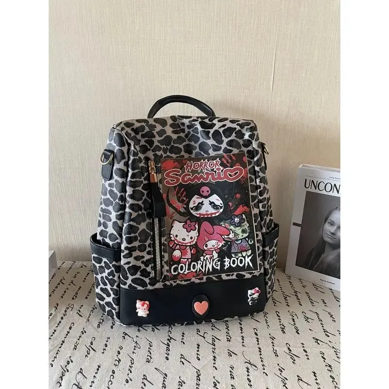 Kuromi Leopard Print Y2K Gothic Vintage Fashion Luxury Cartoon Shoulder Bag