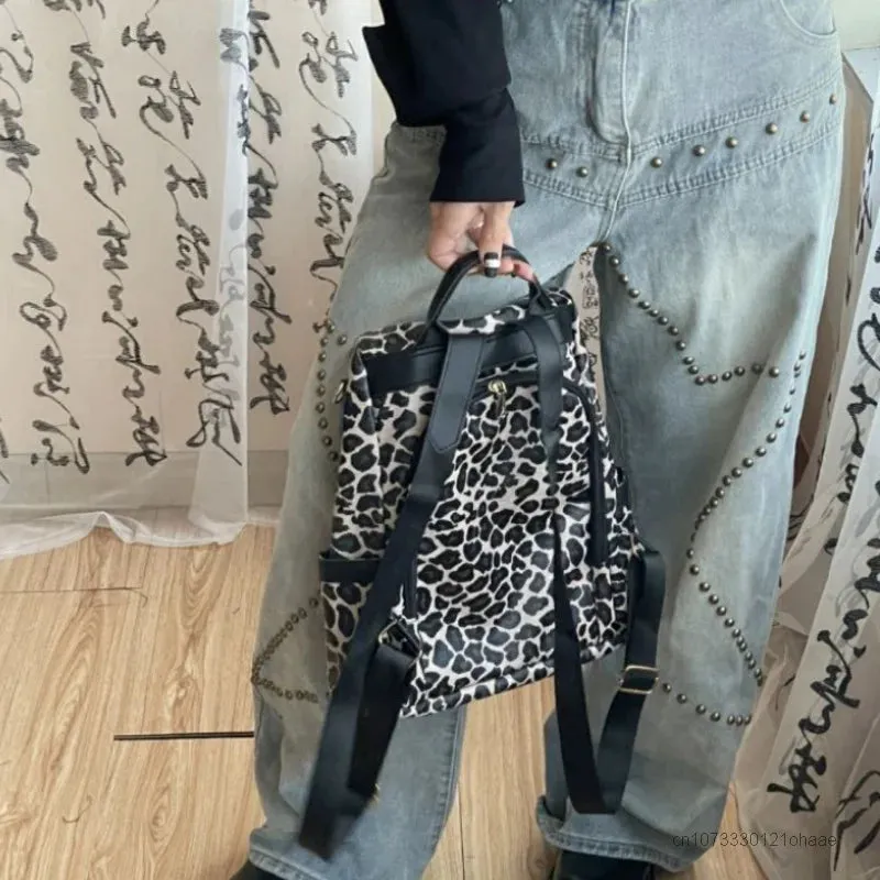Kuromi Leopard Print Y2K Gothic Vintage Fashion Luxury Cartoon Shoulder Bag