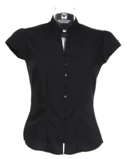 Kustom Kit Ladies Mandarin Collar Blouse-KK727