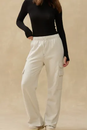Kuwalla Tee Relax Cargo Wide Leg Pant - Cream