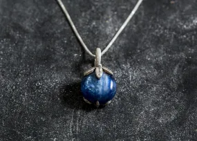 Kyanite Necklace - Leaf Kyanite Necklace - Blue Leaf Pendant