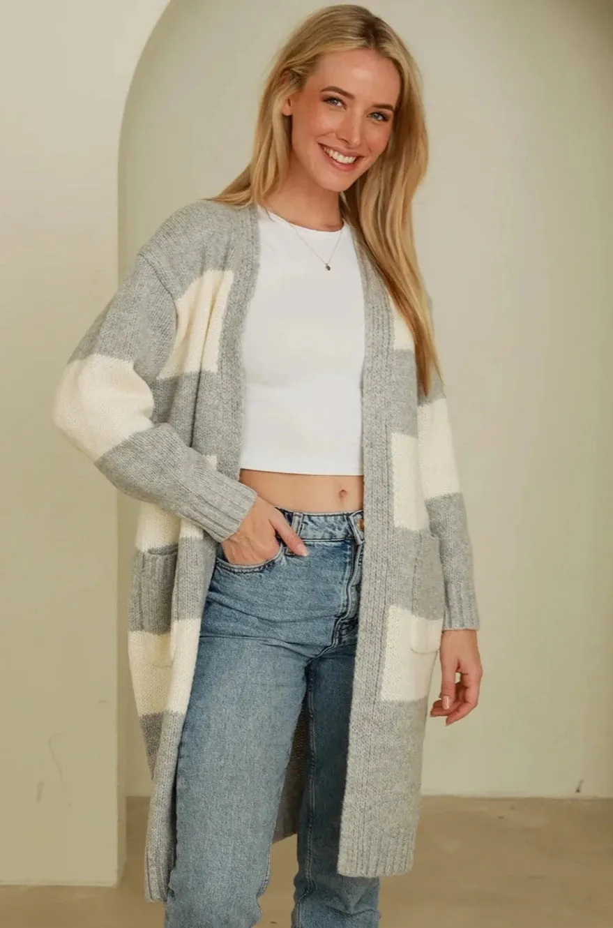 KYLIE KNIT CARDIGAN STRIPE
