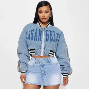 LA Girl Cropped Bomber Jacket