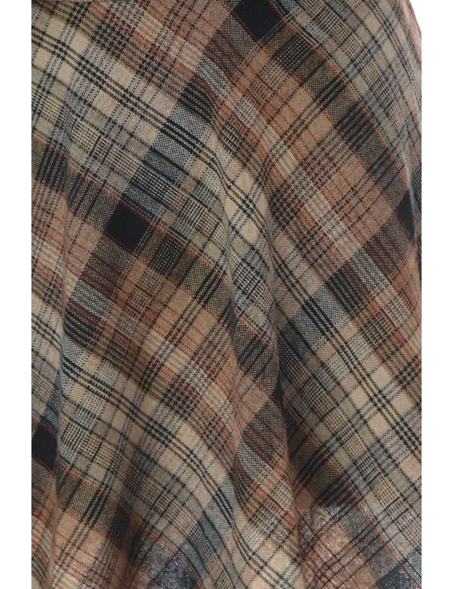 Label Brown Mini A-line Winter Skirt