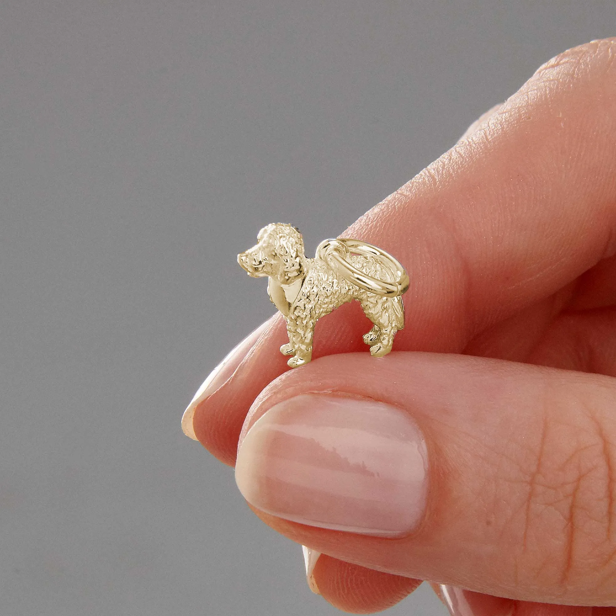 Labradoodle Solid Gold Dog Charm