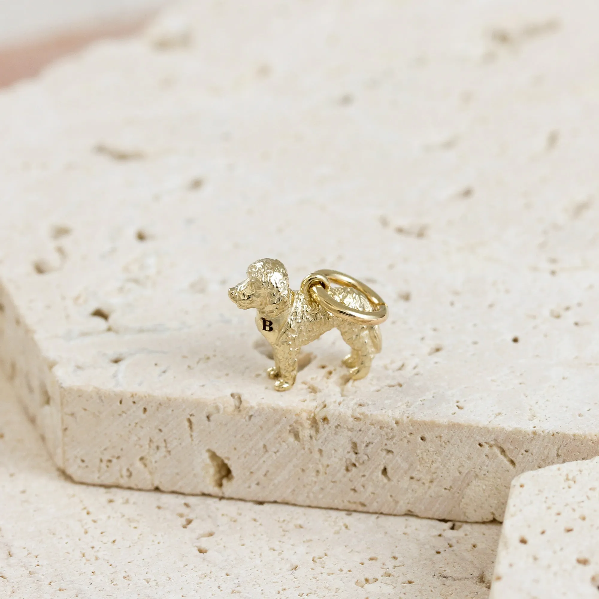 Labradoodle Solid Gold Dog Charm