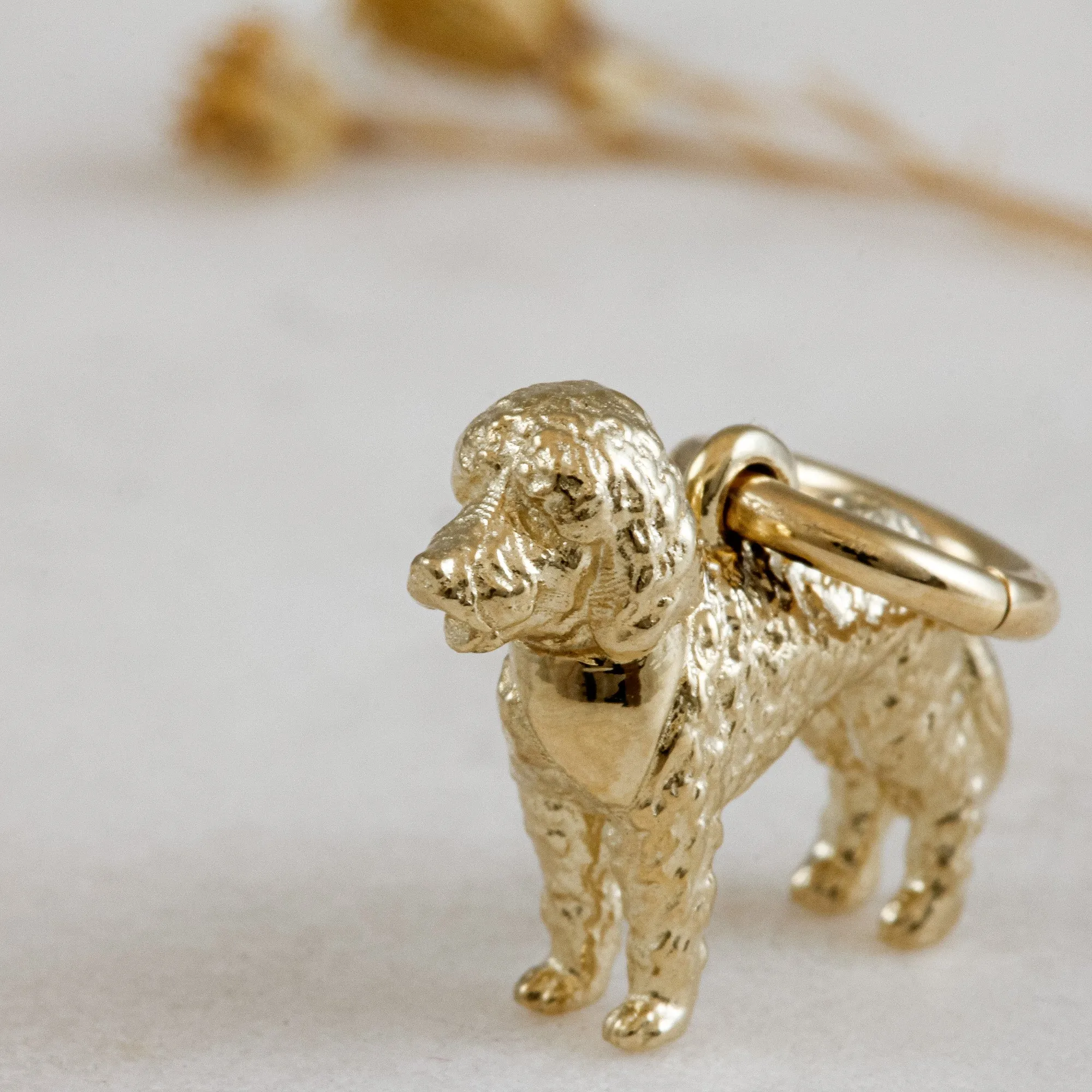 Labradoodle Solid Gold Dog Charm