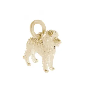 Labradoodle Solid Gold Dog Charm