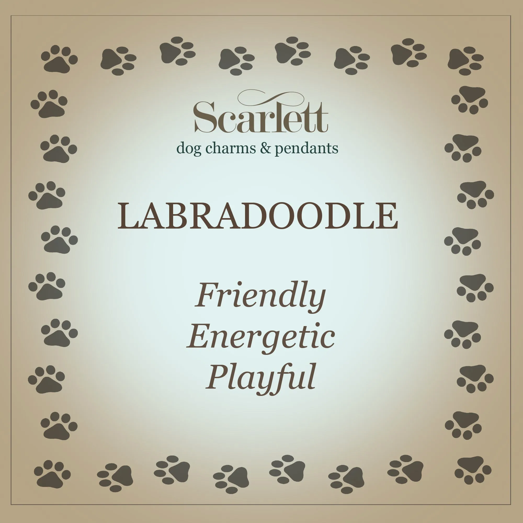 Labradoodle Solid Gold Dog Charm