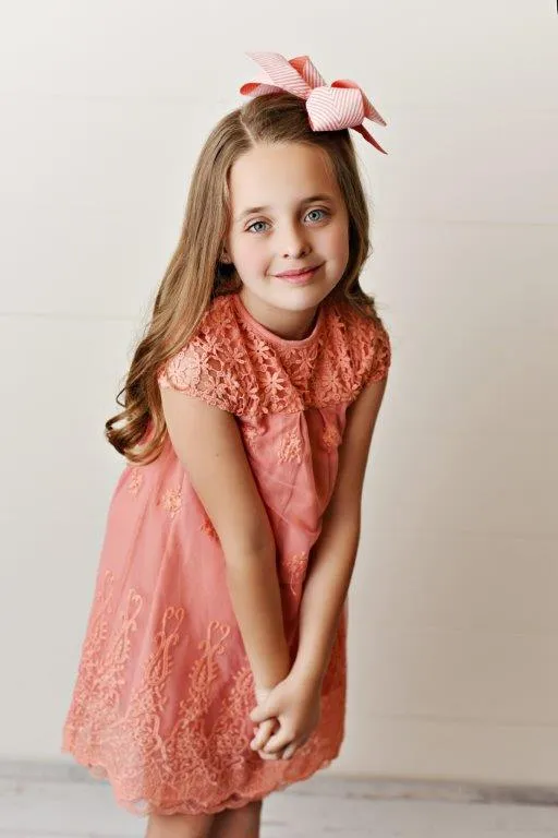 Lace Dress - Coral