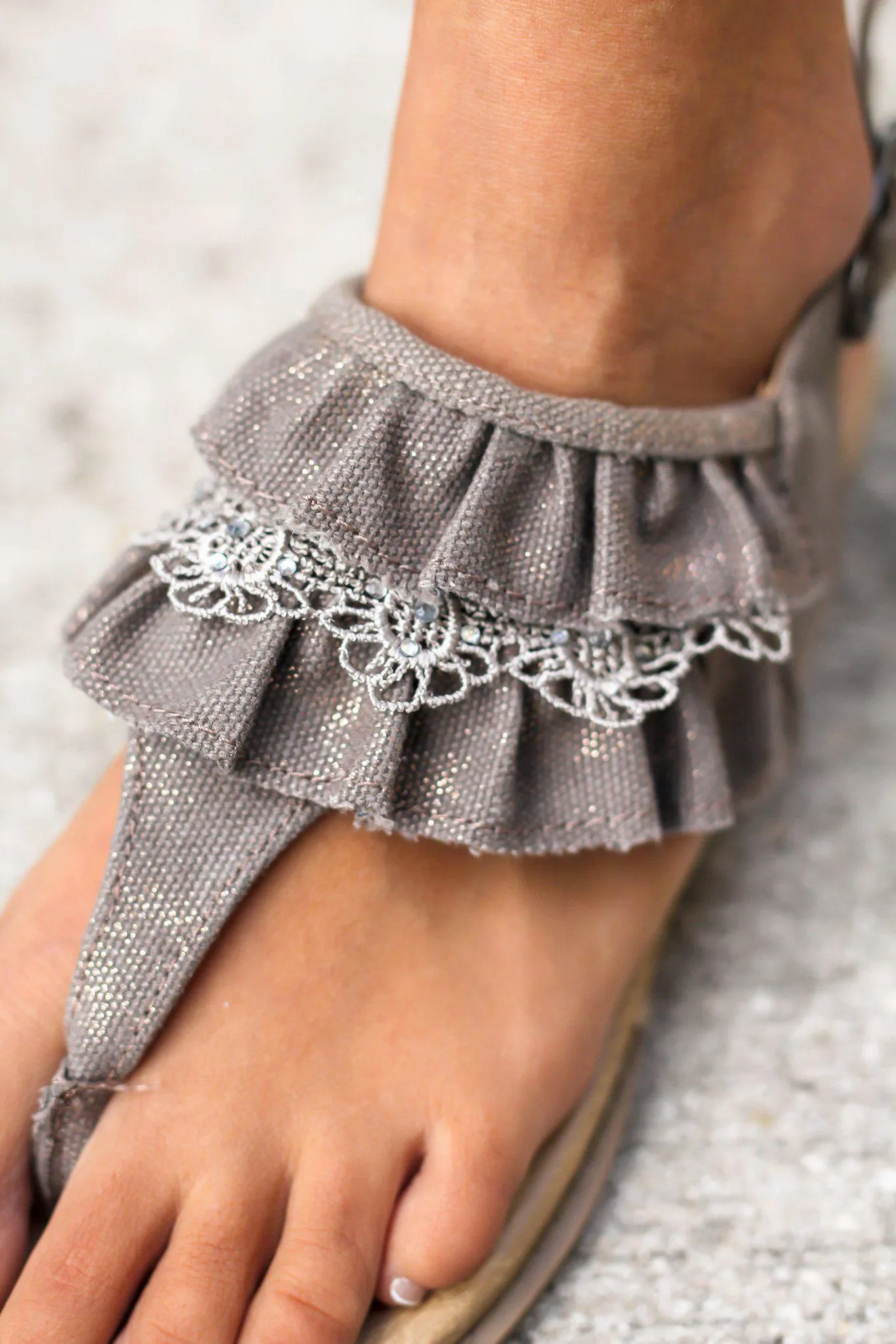 Lacy Taupe Sandals