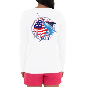 Ladies Americana Long Sleeve V-Neck T-Shirt