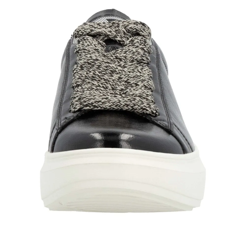 Ladies Rieker Evolution Lace Up Trainers Sneakers Black/off White W1205-00 sale