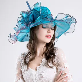 Ladies summer hat dinner party big flower yarn hat seaside sunscreen beach sun hat sun hat