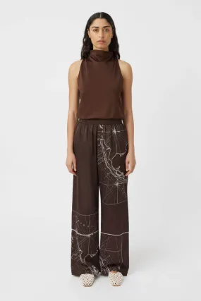 Laguna Pant Chocolate Map Print