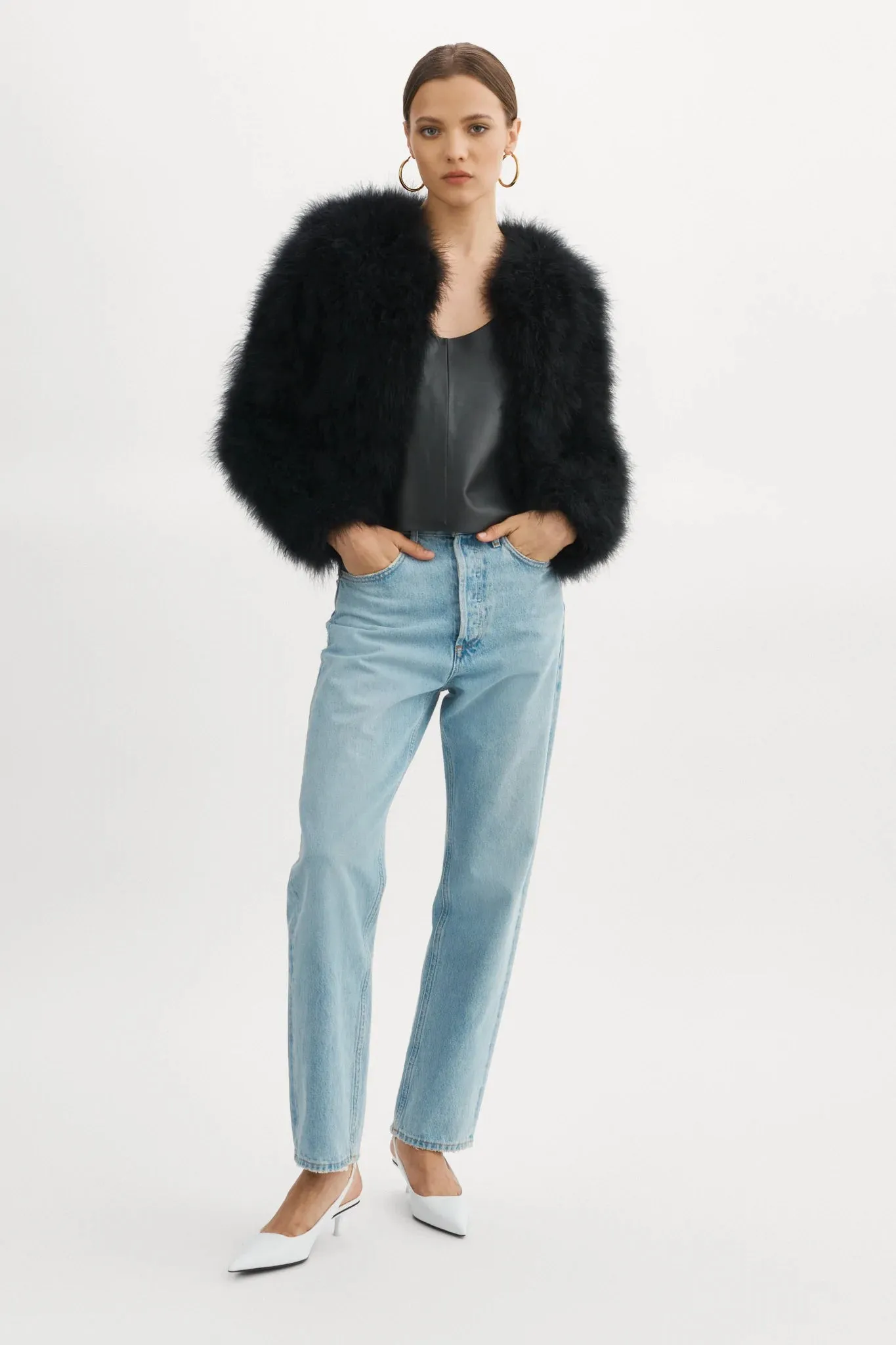 Lamarque Deora Feather Jacket- Black
