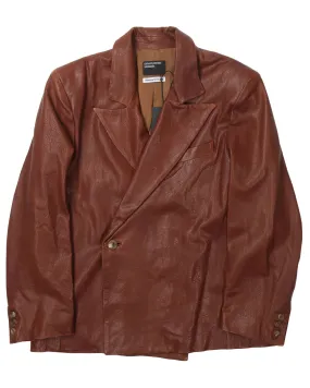 Lamb Leather Double Breasted Blazer