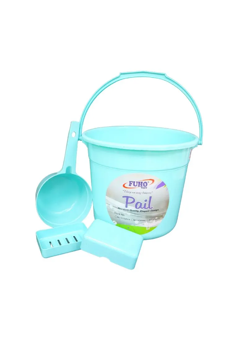 Landmark Pail, Water Dipper, and Soap Case Bath Set