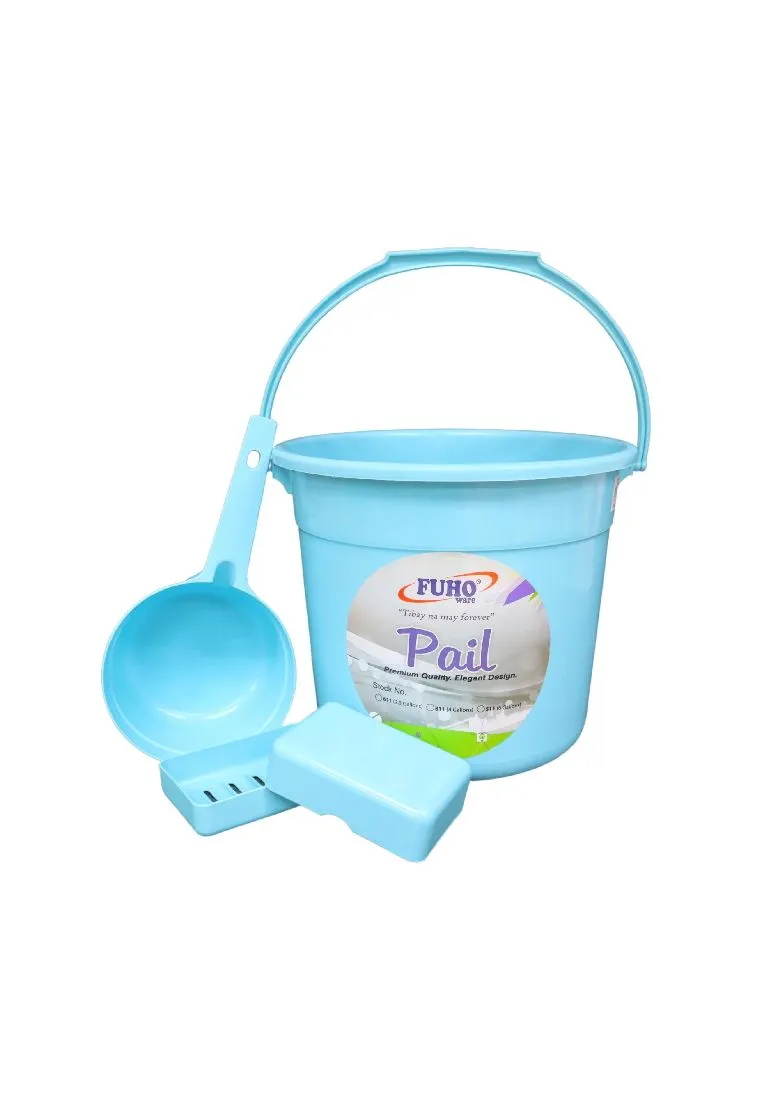 Landmark Pail, Water Dipper, and Soap Case Bath Set