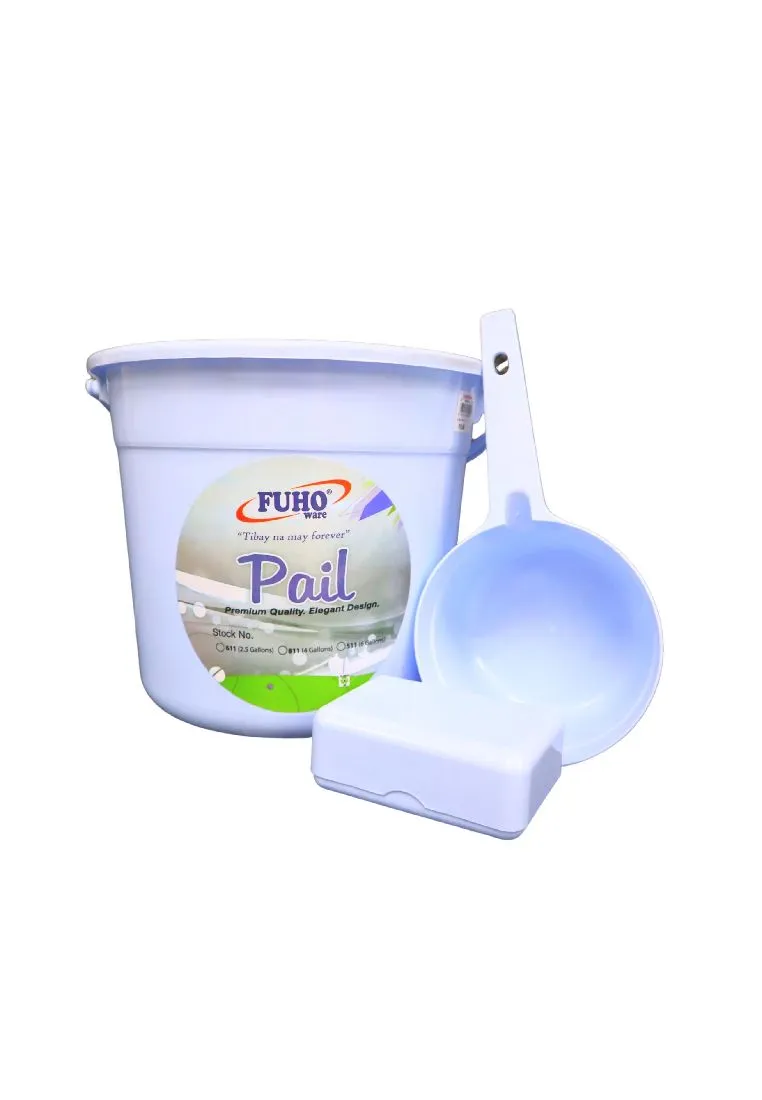 Landmark Pail, Water Dipper, and Soap Case Bath Set
