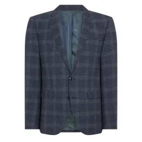 Larenzo Check Suit Jacket - Dark Grey / Blue