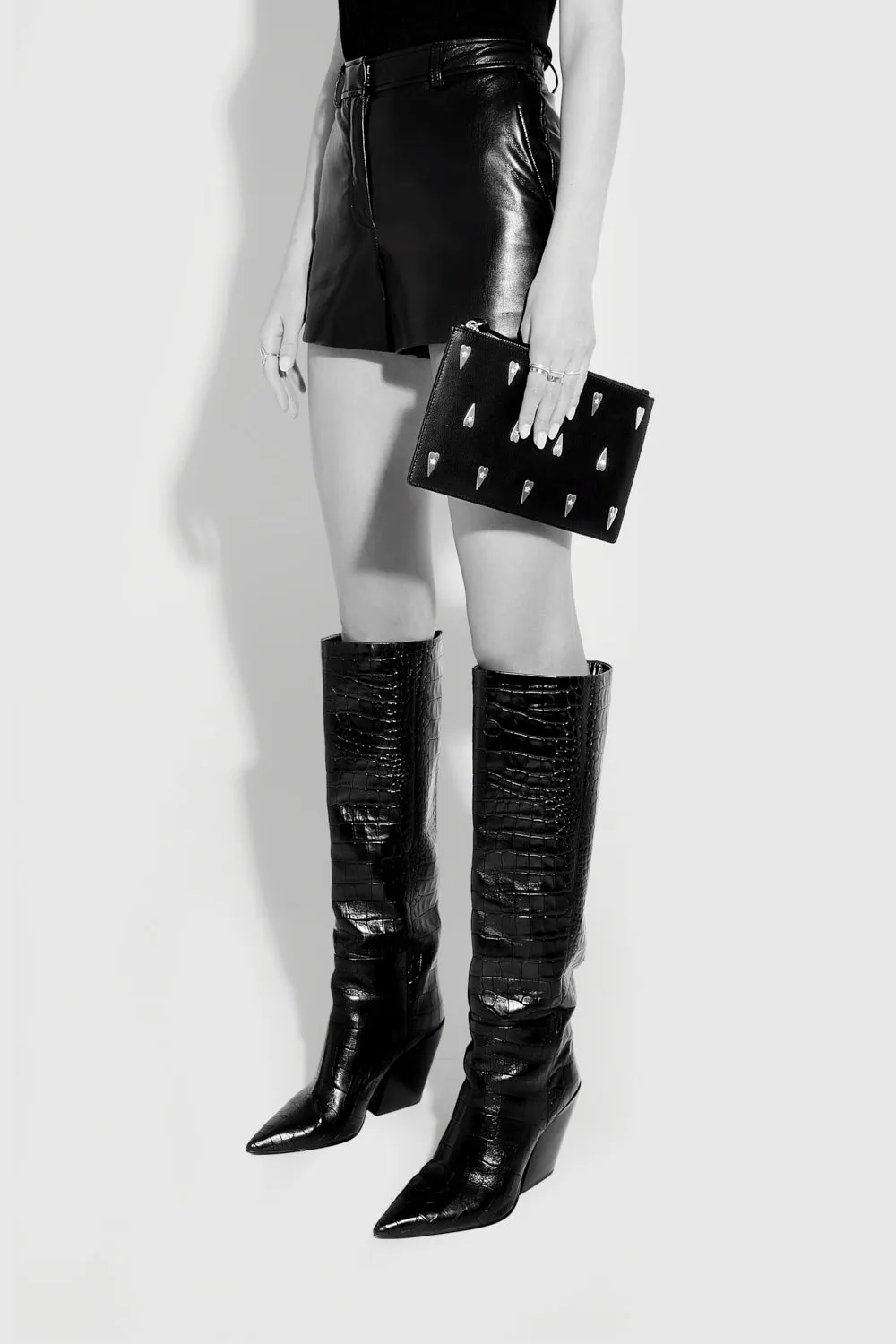 Large Heart Studded Pouch