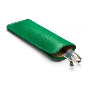 Large Leather Glasses Case - Emerald Green