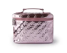 LARGE METALLIC MONOGRAM TOILETRY BAG - METALLIC PINK