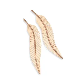 Large Rose Gold Feather Earrings