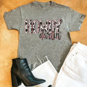 Last Chance Size Small | Howdy Darlin' Short Sleeve Graphic Tee in Heather Grey