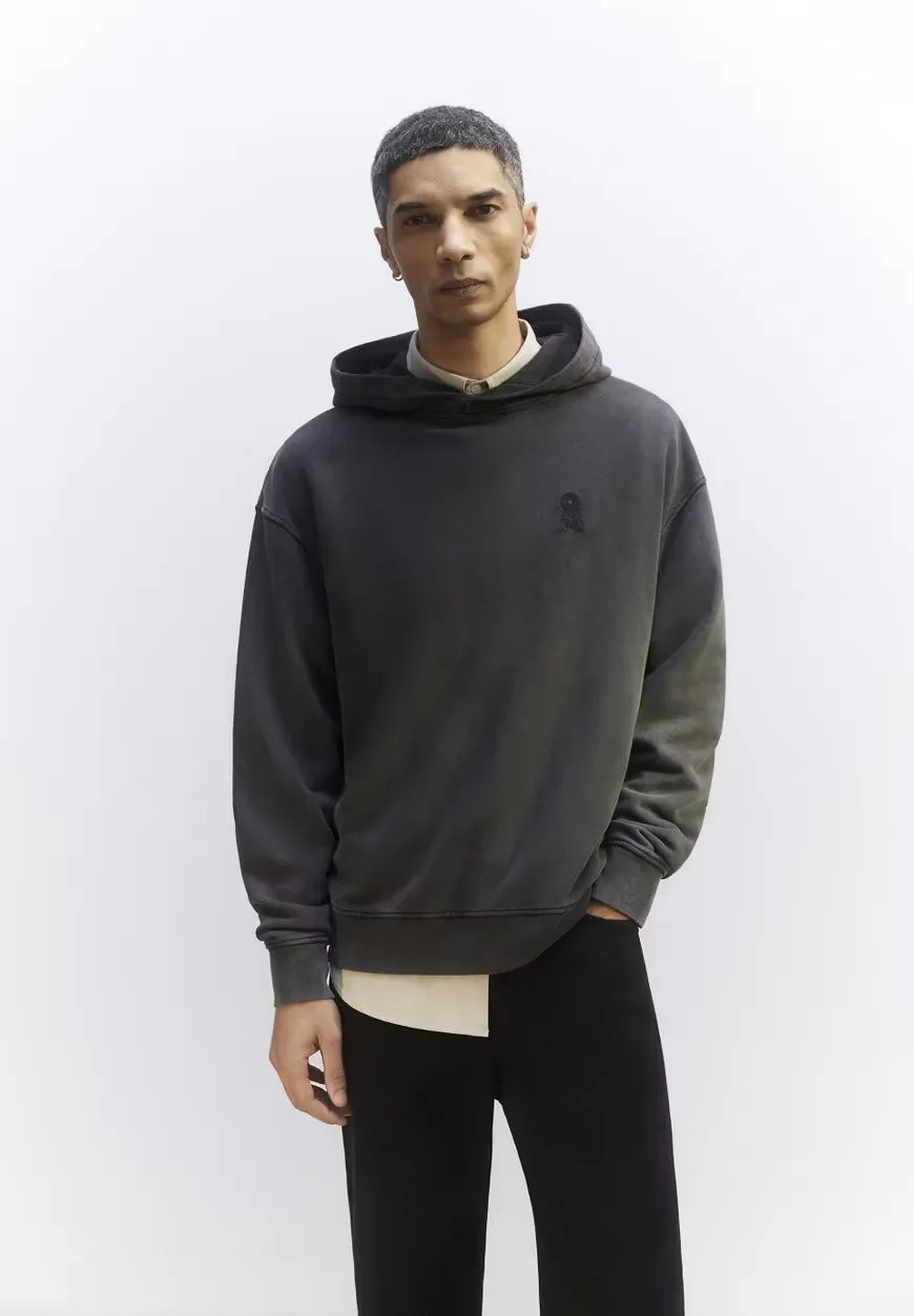 LAST ONE in S - Tuuba Hooded Sweater - Black Washed