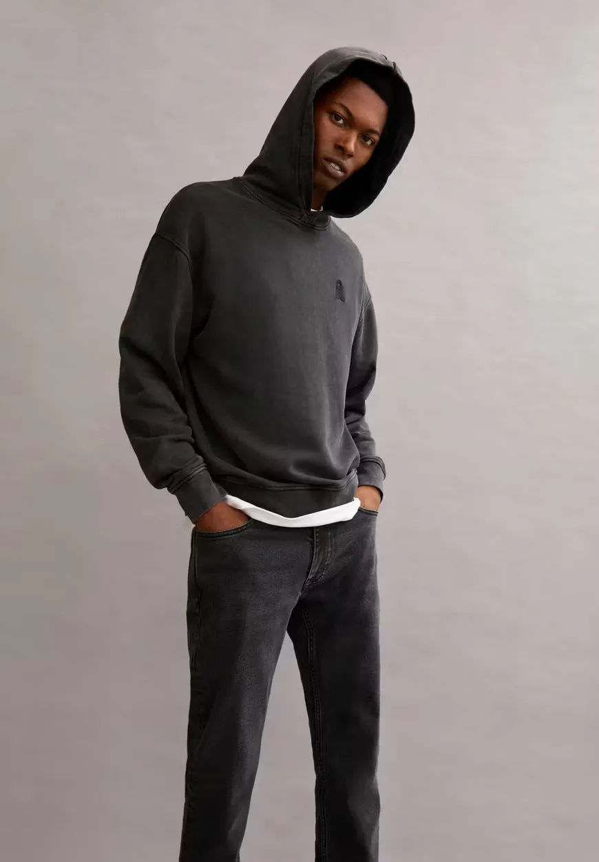 LAST ONE in S - Tuuba Hooded Sweater - Black Washed