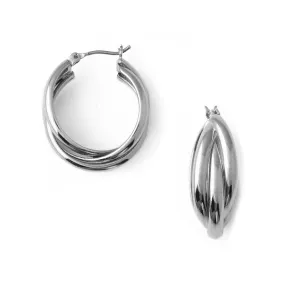 *LAST ONE!* Orelia Interlocking Hoop Earrings in Silver ORE26627