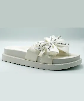 LAURA BIAGOTTI SLIDERS WITH BOW DETAILING