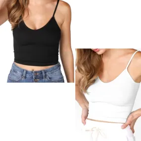 Laura Ribbed V-Neck Crop Top