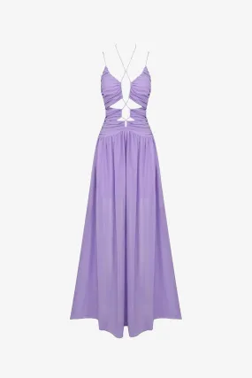 Lavender A-Line Tulle Maxi Dress