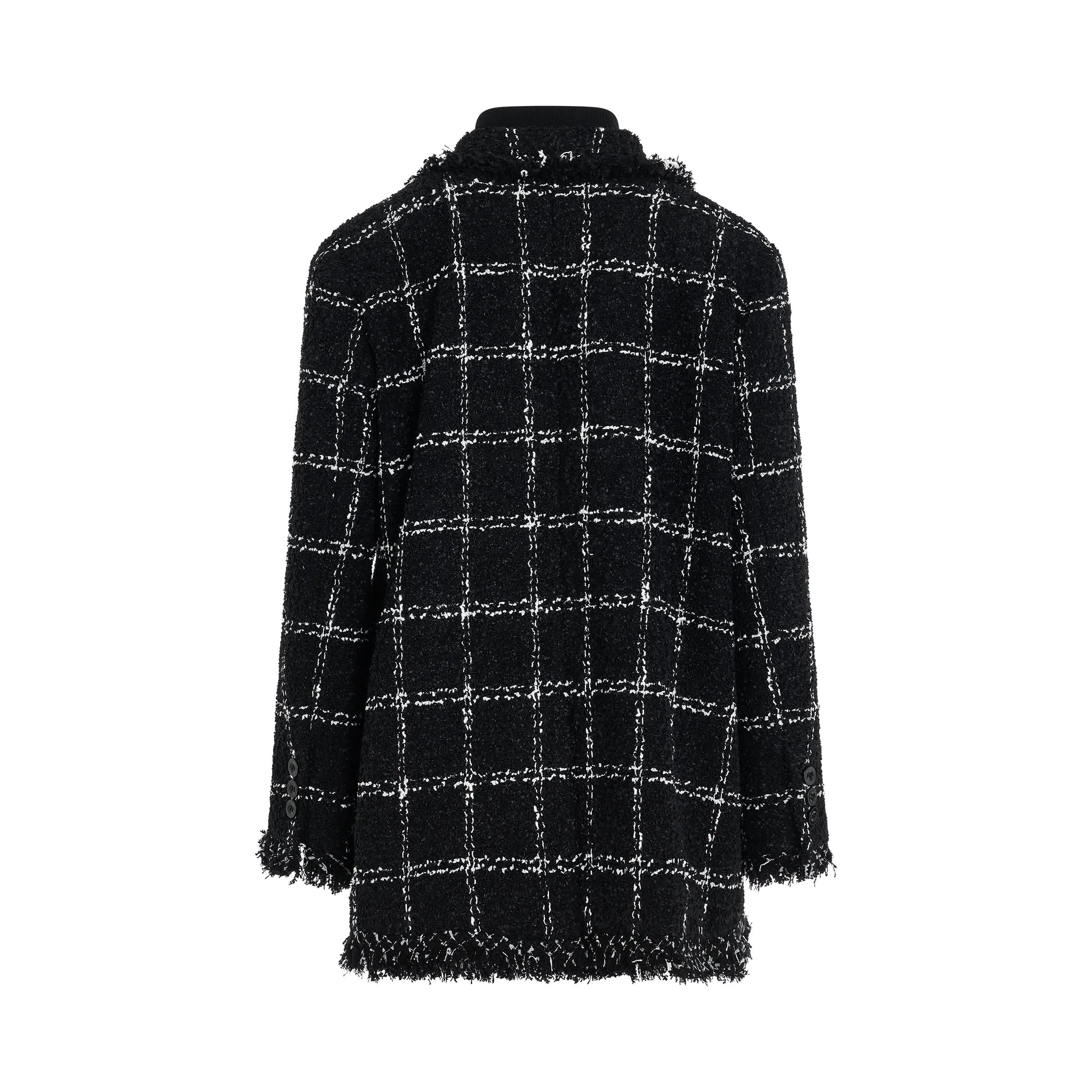 Layered Tweed Jacket in Black