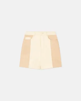 Leana - Alt-Leather Shorts - Egghsell/Vanilla