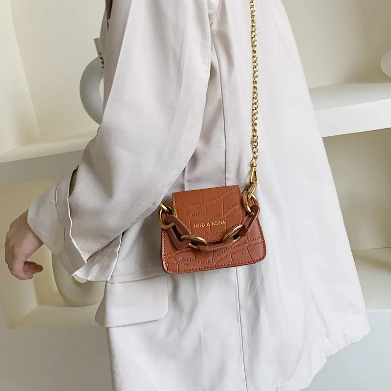 Leather Elegant Mini Tote Shoulder Metc Bag