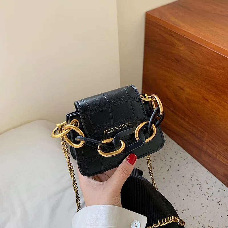 Leather Elegant Mini Tote Shoulder Metc Bag
