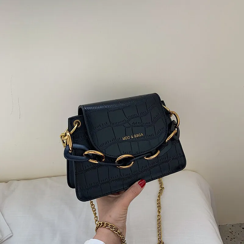 Leather Elegant Mini Tote Shoulder Metc Bag
