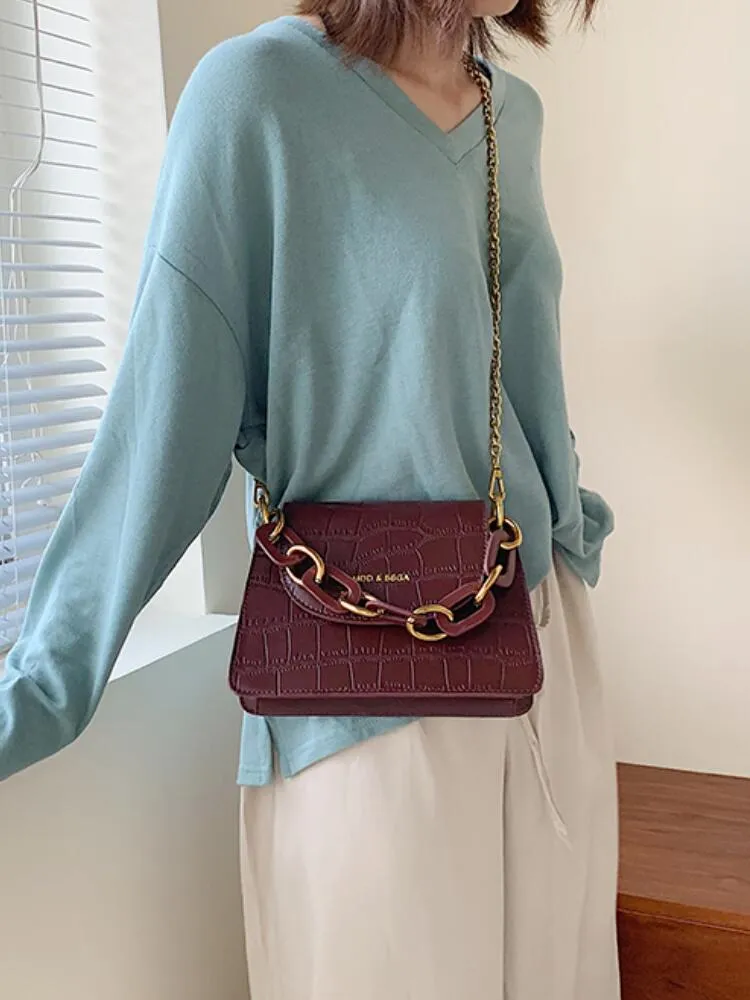 Leather Elegant Mini Tote Shoulder Metc Bag