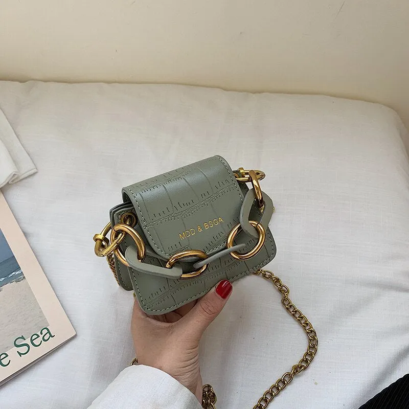 Leather Elegant Mini Tote Shoulder Metc Bag
